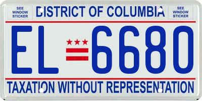 DC license plate EL6680