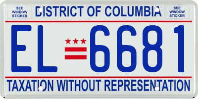 DC license plate EL6681