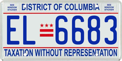 DC license plate EL6683