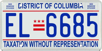 DC license plate EL6685