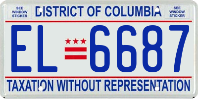 DC license plate EL6687