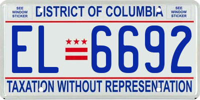 DC license plate EL6692