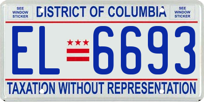 DC license plate EL6693