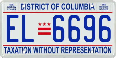 DC license plate EL6696