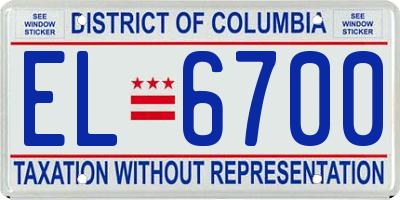 DC license plate EL6700