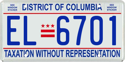 DC license plate EL6701