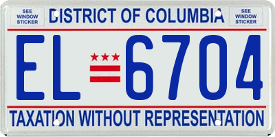 DC license plate EL6704