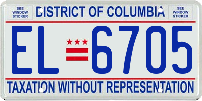 DC license plate EL6705