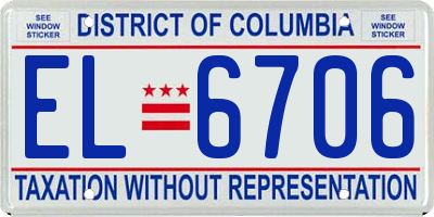 DC license plate EL6706
