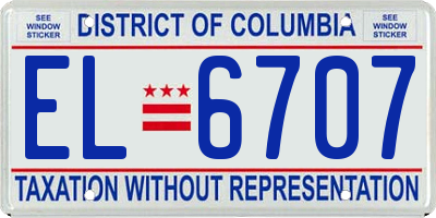 DC license plate EL6707