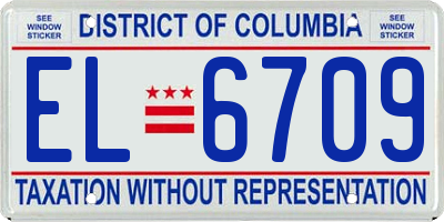 DC license plate EL6709
