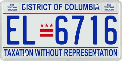 DC license plate EL6716