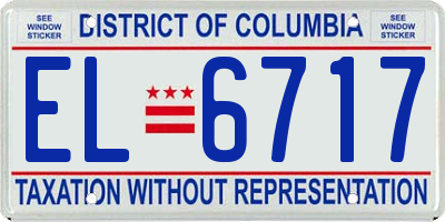 DC license plate EL6717