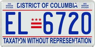 DC license plate EL6720
