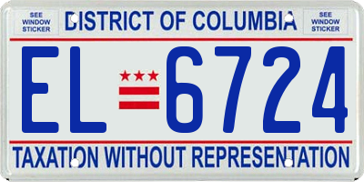 DC license plate EL6724