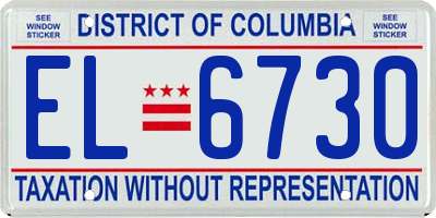 DC license plate EL6730