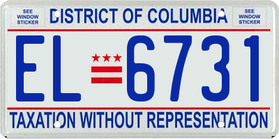 DC license plate EL6731