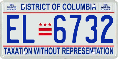 DC license plate EL6732