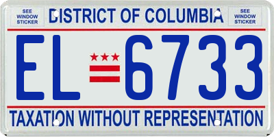 DC license plate EL6733