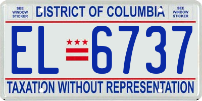 DC license plate EL6737
