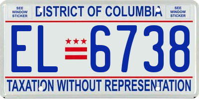 DC license plate EL6738