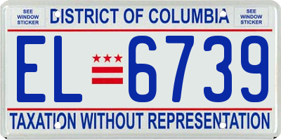 DC license plate EL6739