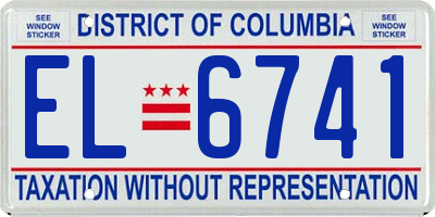 DC license plate EL6741
