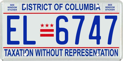 DC license plate EL6747