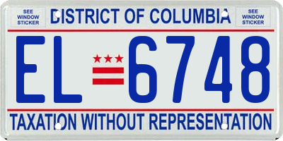 DC license plate EL6748