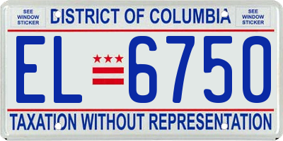 DC license plate EL6750
