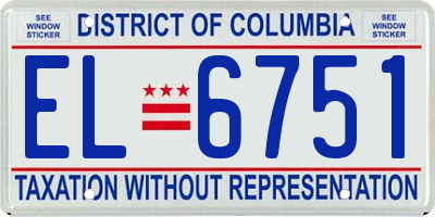 DC license plate EL6751