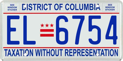 DC license plate EL6754
