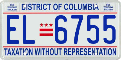 DC license plate EL6755