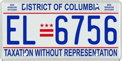 DC license plate EL6756