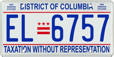 DC license plate EL6757