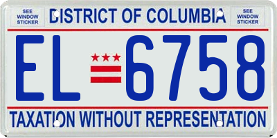 DC license plate EL6758