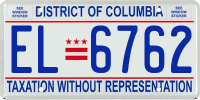 DC license plate EL6762