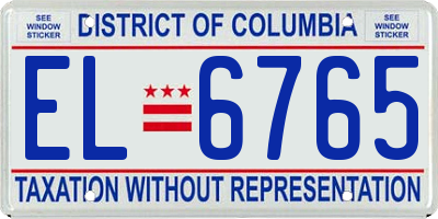 DC license plate EL6765