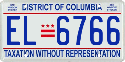 DC license plate EL6766