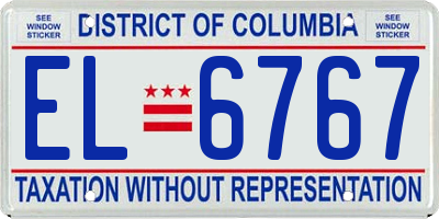 DC license plate EL6767