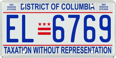 DC license plate EL6769