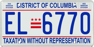 DC license plate EL6770