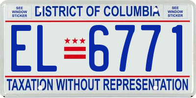 DC license plate EL6771