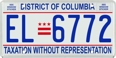 DC license plate EL6772