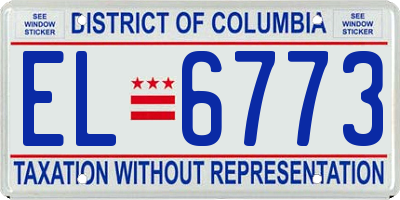 DC license plate EL6773