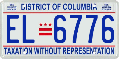 DC license plate EL6776