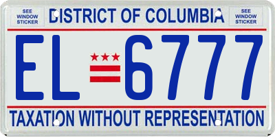 DC license plate EL6777