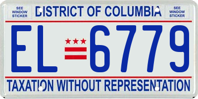 DC license plate EL6779