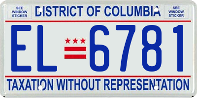 DC license plate EL6781