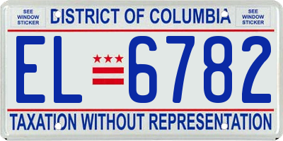 DC license plate EL6782